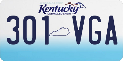 KY license plate 301VGA