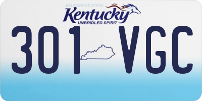 KY license plate 301VGC