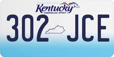 KY license plate 302JCE