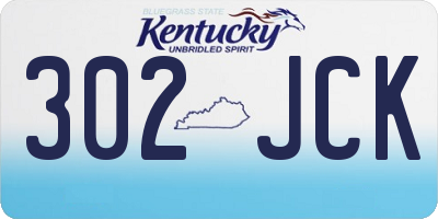 KY license plate 302JCK