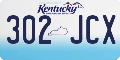 KY license plate 302JCX