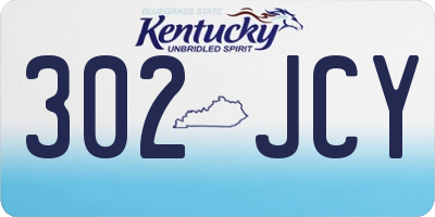 KY license plate 302JCY