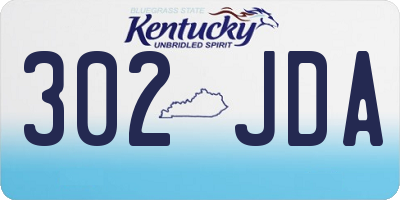 KY license plate 302JDA