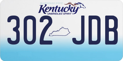 KY license plate 302JDB