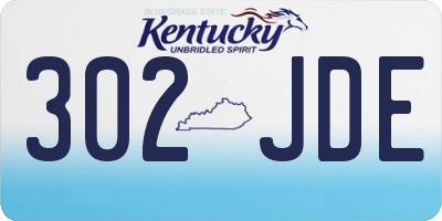 KY license plate 302JDE