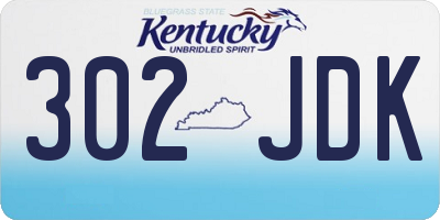 KY license plate 302JDK