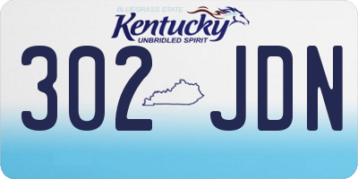 KY license plate 302JDN