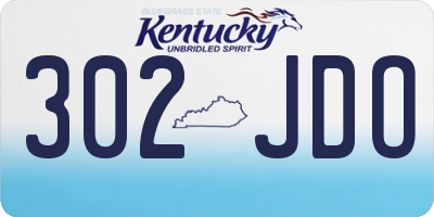 KY license plate 302JDO