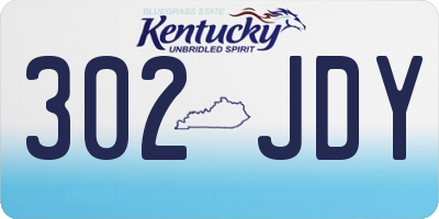 KY license plate 302JDY
