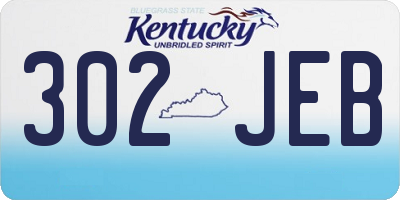 KY license plate 302JEB