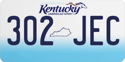 KY license plate 302JEC