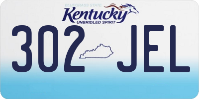 KY license plate 302JEL