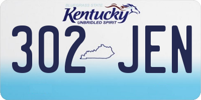 KY license plate 302JEN