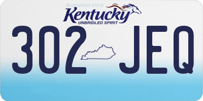KY license plate 302JEQ