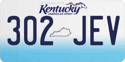 KY license plate 302JEV