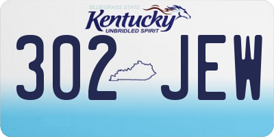 KY license plate 302JEW