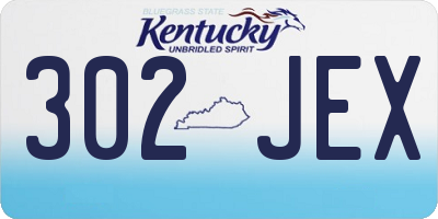 KY license plate 302JEX