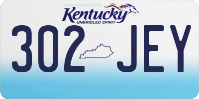 KY license plate 302JEY