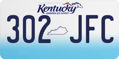 KY license plate 302JFC