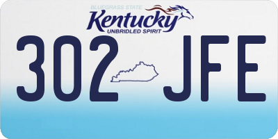 KY license plate 302JFE