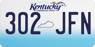 KY license plate 302JFN