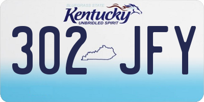 KY license plate 302JFY