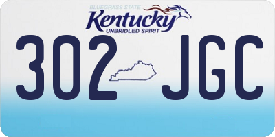 KY license plate 302JGC