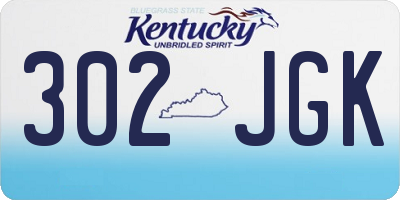 KY license plate 302JGK