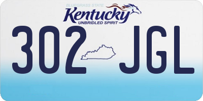 KY license plate 302JGL