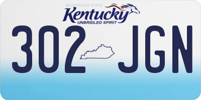 KY license plate 302JGN