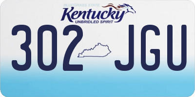 KY license plate 302JGU