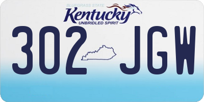 KY license plate 302JGW