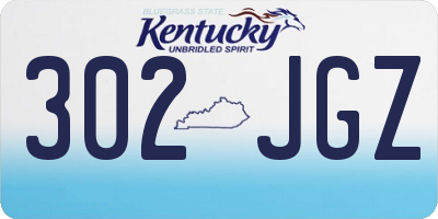 KY license plate 302JGZ