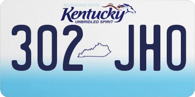 KY license plate 302JHO