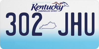 KY license plate 302JHU