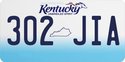 KY license plate 302JIA