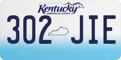 KY license plate 302JIE