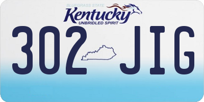 KY license plate 302JIG