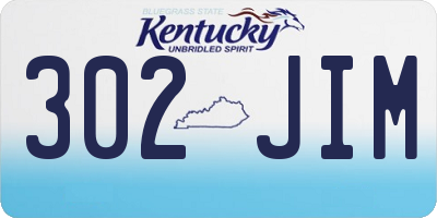 KY license plate 302JIM