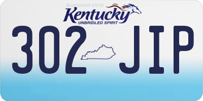 KY license plate 302JIP