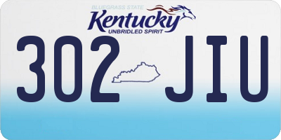 KY license plate 302JIU