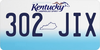 KY license plate 302JIX