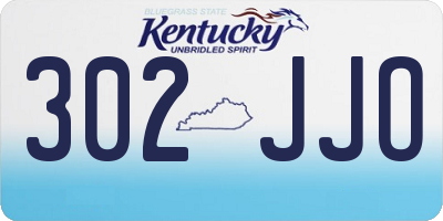 KY license plate 302JJO