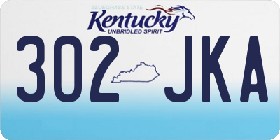 KY license plate 302JKA