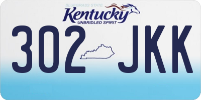 KY license plate 302JKK