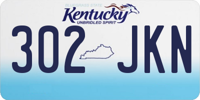 KY license plate 302JKN