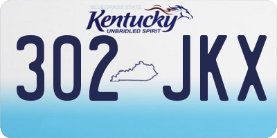 KY license plate 302JKX