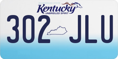 KY license plate 302JLU