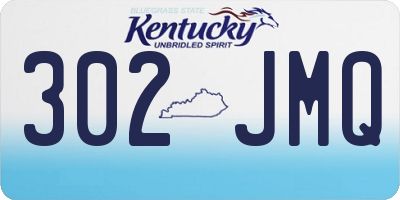 KY license plate 302JMQ