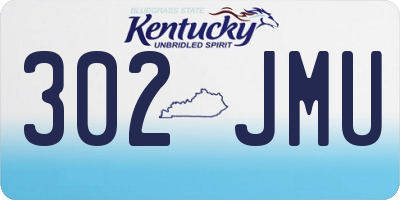 KY license plate 302JMU